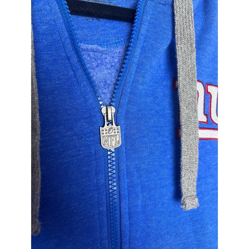 NFL New York Giants Football Sweatshirt Full Zip Hoodie Size Gray Blue Size L - Picture 3 of 10
